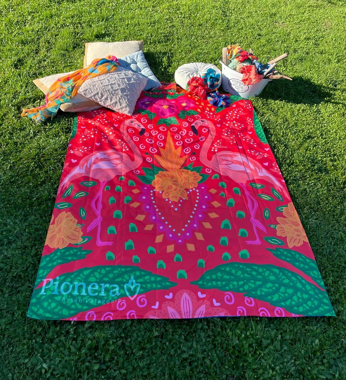 Manta Picnic - Flamencos | Patrón Libélula