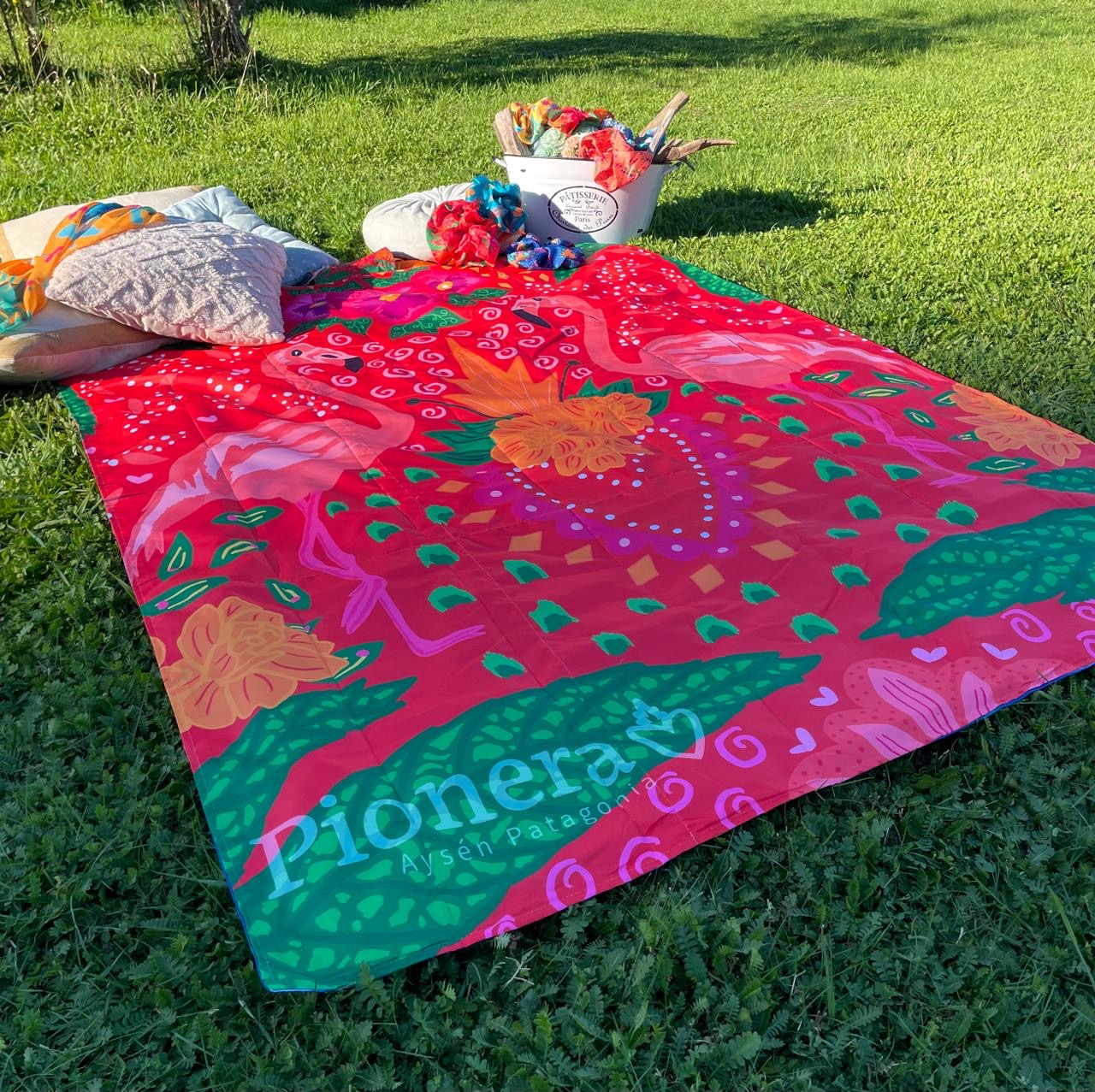 Manta Picnic - Flamencos | Patrón Libélula